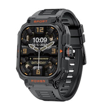 Load image into Gallery viewer, FANCHENGZI Smart Watch with Earbuds for Men, 2.01" HD Screen Military Watch, Answer/Make Calls, Sports Fitness Trackers with Heart Rate, Blood Oxygen, Sleep Monitor, Perfect for Men Dad Husband, Black_1
