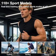 Load image into Gallery viewer, FANCHENGZI Smart Watch with Earbuds for Men, 2.01" HD Screen Military Watch, Answer/Make Calls, Sports Fitness Trackers with Heart Rate, Blood Oxygen, Sleep Monitor, Perfect for Men Dad Husband, Black_4024
