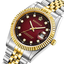 Load image into Gallery viewer, FANMIS Men's Luxury Business Waterproof Wristwatch Analog Two Tone Stainless Steel Date Quartz Watches (Red)_1730
