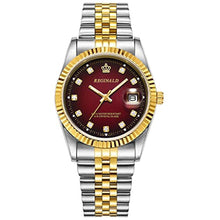 Load image into Gallery viewer, FANMIS Men's Luxury Business Waterproof Wristwatch Analog Two Tone Stainless Steel Date Quartz Watches (Red)_1390
