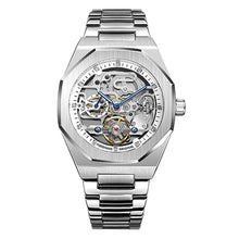 Load image into Gallery viewer, FANMIS Mens Skeleton Watches Luxury Automatic Watch with Stainless Steel Bracelet Wrist Watch (Silver Gold), SilverGold_1
