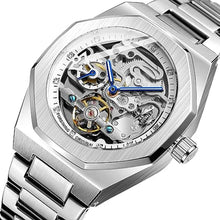 Load image into Gallery viewer, FANMIS Mens Skeleton Watches Luxury Automatic Watch with Stainless Steel Bracelet Wrist Watch (Silver Gold), SilverGold_8625
