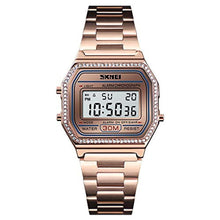 Load image into Gallery viewer, FANMIS Women's Men's Luxury Fashion Digital Electronic Square LED Sports Watch Multifunction Waterproof Daily Alarm Gold Silver Wristwatch (X Rose Gold), XRoseGold_1
