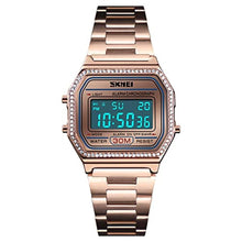 Load image into Gallery viewer, FANMIS Women's Men's Luxury Fashion Digital Electronic Square LED Sports Watch Multifunction Waterproof Daily Alarm Gold Silver Wristwatch (X Rose Gold), XRoseGold_413

