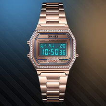 Load image into Gallery viewer, FANMIS Women's Men's Luxury Fashion Digital Electronic Square LED Sports Watch Multifunction Waterproof Daily Alarm Gold Silver Wristwatch (X Rose Gold), XRoseGold_415
