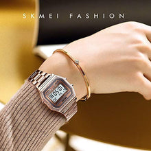 Load image into Gallery viewer, FANMIS Women's Men's Luxury Fashion Digital Electronic Square LED Sports Watch Multifunction Waterproof Daily Alarm Gold Silver Wristwatch (X Rose Gold), XRoseGold_416
