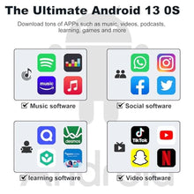 Load image into Gallery viewer, Fanvace 144GB MP3 Player with Bluetooth and WiFi, Android 13 OS MP3 &amp; MP4 Players with 4" Touchscreen and Speaker, MP3 Music Players with Spotify, Audible, Amazon Music, Play Store, Black_886
