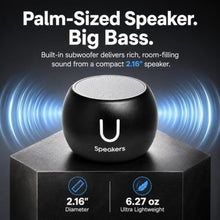 Load image into Gallery viewer, Fashionit U Boost Small Bluetooth Speaker with Subwoofer, Black_6678
