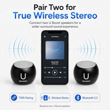 Load image into Gallery viewer, Fashionit U Boost Small Bluetooth Speaker with Subwoofer, Black_6680
