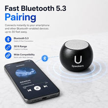 Load image into Gallery viewer, Fashionit U Boost Small Bluetooth Speaker with Subwoofer, Black_6681
