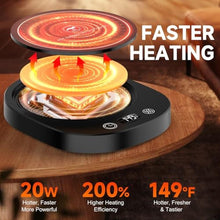 Load image into Gallery viewer, Fast Heating Mug Warmer, LED Display 3 Temperature Settings &amp; 2-12H Timer Candle Wax Warmer, Smart Safety Auto Shut-Off Coffee Cup Warmer Heater Plate for Chocolate Coffee Tea Milk Candle, Black_733
