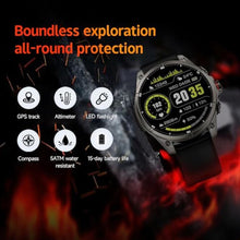 Load image into Gallery viewer, FATONIO GPS Smart Watch for Men, 6 Satellite Positioning Rugged Outdoor for Running, 730 mAh Long Battery Life, 5ATM Waterproof Compass/Altimeter with Answer/Make Call Compatible for Android iOS, Black_128
