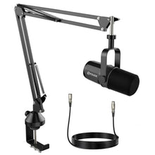 Load image into Gallery viewer, FDUCE XLR Dynamic Microphone for Vocal Recording, Podcasting, Gaming, Live Streaming&amp;Broadcasting, All Metal Cardioid Mic, Voice-Isolating Technology, with Boom arm SL40X+, Black_1
