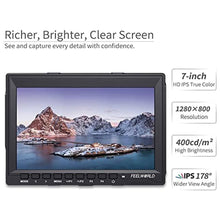 Load image into Gallery viewer, FEELWORLD FW759 7" IPS Ultra-Thin Design 1280x800 HDMI HD On-Camera Field Monitor with Peaking Focus with Sunshade_8294
