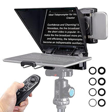 Load image into Gallery viewer, FEELWORLD TP2A 8" Portable Teleprompter for Up to 8" Smartphone Tablet Prompter Support Phone DSLR Camera Video Recording for Live Streaming Interview Speech with Lens Adapter Rings APP Remote Control_1
