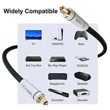 Load image into Gallery viewer, FIBBR Digital Audio Optical Cable, Digital Audio Fiber Optic Cable Toslink with Nylon Braided, Male to Male Optical Digital Cable for Sound Bar,Smart TV, Home Theater, X-Box, PS4, DVD/CD (30ft/10M), Silver_2383
