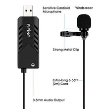 Load image into Gallery viewer, FIFINE USB Lavalier Lapel Microphone, Clip-on Cardioid Condenser Computer Mic Plug and Play USB Microphone with Sound Card for PC and Mac-K053_419
