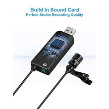 Load image into Gallery viewer, FIFINE USB Lavalier Lapel Microphone, Clip-on Cardioid Condenser Computer Mic Plug and Play USB Microphone with Sound Card for PC and Mac-K053_422
