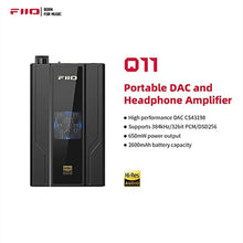 Load image into Gallery viewer, FiiO JadeAudio Q11 DAC Headphone Amplifier DSD256 PCM 32bit/384bit for Smartphones/PC 3.5mm 4.4mm Outputs, Black_528
