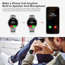 Load image into Gallery viewer, FILIEKEU Men Smart Watch for Android iOS, Bluetooth Calls Voice Chat with Heart Rate/Sleep Monitor Fitness Tracker, 1.3" Full Touch Screen IP67 Waterproof Stainless Steel Activity Tracker for Men, BSilver_4016
