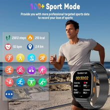 Load image into Gallery viewer, FILIEKEU Smart Watches for Men,Fitness Tracker Smartwatch for Android Phones/iPhone Compatible,1.96" AMOLED Womens Men Watch with Blood Pressure Monitor,Female Cycle(2 Watch Bands) (A-Black)_1204

