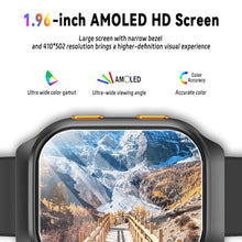 Load image into Gallery viewer, FILIEKEU Smart Watches for Men,Fitness Tracker Smartwatch for Android Phones/iPhone Compatible,1.96" AMOLED Womens Men Watch with Blood Pressure Monitor,Female Cycle(2 Watch Bands) (A-Black)_1205

