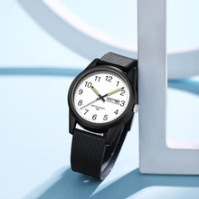 Load image into Gallery viewer, findtime Day Date Watches for Men Easy Read Dial with Luminous Analog Second Hand Arabic Numerals Waterproof Black Silicone Band Simple Design, BlackWhite_2795
