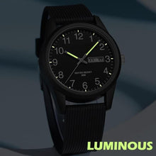 Load image into Gallery viewer, findtime Day Date Watches for Men Easy Read Dial with Luminous Analog Second Hand Arabic Numerals Waterproof Black Silicone Band Simple Design_550
