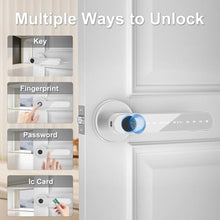 Load image into Gallery viewer, Fingerprint Door Lock,Smart Door knob,biometric Door Lock,with passcode keypad Fobs keyless Entry Door Handlefor Bedroom Home Hotel Office Apartment (Silver)_1695
