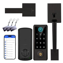 Load image into Gallery viewer, Fingerprint Door Lock with Handle Sets, BEBASIA Keyless Entry Door Lock, Bluetooth Front Door Lock Set, Smart Deadbolt, Electronic Keypad Digital Lock with Handle, Aged Bronze, AgedBronze_1

