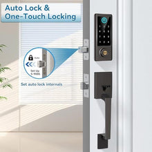 Load image into Gallery viewer, Fingerprint Door Lock with Handle Sets, BEBASIA Keyless Entry Door Lock, Bluetooth Front Door Lock Set, Smart Deadbolt, Electronic Keypad Digital Lock with Handle, Aged Bronze, AgedBronze_5809
