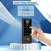 Load image into Gallery viewer, Fingerprint Door Lock with Handle Sets, BEBASIA Keyless Entry Door Lock, Bluetooth Front Door Lock Set, Smart Deadbolt, Electronic Keypad Digital Lock with Handle, Aged Bronze, AgedBronze_5811
