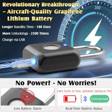 Load image into Gallery viewer, Fingerprint Padlock, Pothunder Smart Padlock, Locker Lock, Fingerprint Lock with APP Unlock, USB Rechargeable, Suitable for Gym Locker, Door(Black), OnyxBlack_8639
