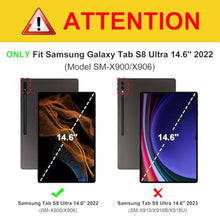 Load image into Gallery viewer, FINTIE Case for Samsung Galaxy Tab S8 Ultra 14.6 inch 2022 (Model SM-X900 / X906), Multiple Angle Portfolio Stand Cover with Pocket, Auto Sleep/Wake, Blooming Hibiscus, Gray_2039
