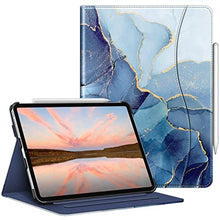 Load image into Gallery viewer, Fintie Folio Case for iPad Pro 11-inch (4th / 3rd Generation) 2022/2021 - Multiple Angles Viewing Stand Cover with Pencil Holder &amp; Pocket, Also Fit iPad Pro 11" 2nd/1st Gen, Ocean Marble, oceanmarble_1
