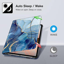 Load image into Gallery viewer, Fintie Folio Case for iPad Pro 11-inch (4th / 3rd Generation) 2022/2021 - Multiple Angles Viewing Stand Cover with Pencil Holder &amp; Pocket, Also Fit iPad Pro 11" 2nd/1st Gen, Ocean Marble, oceanmarble_796
