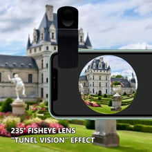 Load image into Gallery viewer, Fisheye Lens 235 Phone Camera Lens, Fish Eye Lens for iPhone 14 13 12 X XR Pixel Samsung Smartphone,Clip on Cell PhoneFunny Photos, FisheyeBlue_960
