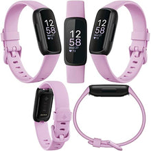 Load image into Gallery viewer, Fitbit Inspire 3 Health &amp; Fitness Activity Tracker (Lilac Bliss) with Workout Intensity, Sleep Tracking, Heart Rate, 2 Bands, 3.3foot Charging Cable, Wall Adapter, Screen Protectors &amp; PremGear Cloth, LilacBlissBlack_1283

