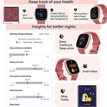 Load image into Gallery viewer, Fitbit Versa 4 Health and Fitness Smart Watch (Pink/Rose) with Built-in GPS, 6 Day Battery Life, S &amp; L Bands, Bundle with 3.3foot Charge Cable, Wall Adapter, Screen Protectors &amp; PremGear Cloth, PinkSandCopperRoseAluminum_942
