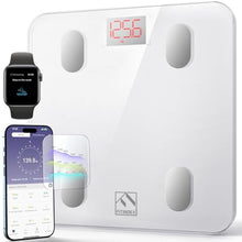 Load image into Gallery viewer, FITINDEX Smart Scale for Body Weight, FSA&amp;HSA Eligible, Scale with BMI, Body Fat, Muscle Mass, Bluetooth,13 Body Composition Analyzer, Sync APP, Digital Bathroom, 400lb, White, WhiteBluetoothScale_1
