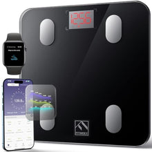 Load image into Gallery viewer, FITINDEX Smart Scale for Body Weight, Scale with BMI, Body Fat, Muscle Mass, Digital, Bathroom, Weighing, Bluetooth, Body Composition Monitor Health Analyzer with App, 400lb, Black, BlackBluetoothScale_1
