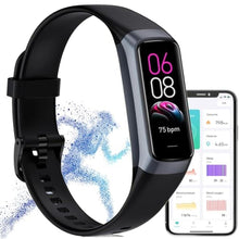 Load image into Gallery viewer, Fitness Tracker,2026 Smart Watch with Blood Pressure Heart Rate &amp; Sleep Monitor IP67 Waterproof Step Calorie Counter Pedometer Fitness Activity Health Watch for Android iOS Phone Men Women Black_1
