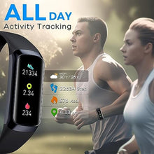 Load image into Gallery viewer, Fitness Tracker,2026 Smart Watch with Blood Pressure Heart Rate &amp; Sleep Monitor IP67 Waterproof Step Calorie Counter Pedometer Fitness Activity Health Watch for Android iOS Phone Men Women Black_23
