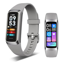 Load image into Gallery viewer, Fitness Tracker Heart Rate Blood Oxygen Blood Pressure Temp Sleep Calorie, SilverGray_1
