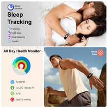 Load image into Gallery viewer, Fitness Tracker with Step/Distance/Calories Counter, Activity Tracker with Heart Rate Monitor, Slim Style Watch IP68 Waterproof, Sleep Monitor Tracker, Pedometer Watch for Women Men, DarkBlue_1487
