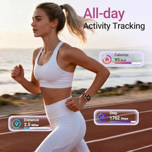 Load image into Gallery viewer, Fitpolo Smart Watch for Women, 1.85" AMOLED Fitness Tracker with Bluetooth Call, Heart Rate/Sleep/SPO Monitor, 100+ Sports Modes, 3ATM Waterproof Smartwatch for Android/iPhone, Includes 2 Bands, Purple_893
