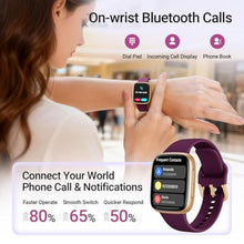 Load image into Gallery viewer, Fitpolo Smart Watch for Women, 1.85" AMOLED Fitness Tracker with Bluetooth Call, Heart Rate/Sleep/SPO Monitor, 100+ Sports Modes, 3ATM Waterproof Smartwatch for Android/iPhone, Includes 2 Bands, Purple_894
