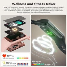 Load image into Gallery viewer, FITVII FINO 2 Slim Fitness Tracker, Smart Watch with Blood Oxygen, Sleep Monitor, 24/7 Heart Rate &amp; Blood Pressure, IP68 Waterproof Health Activity Trackers with Calories Step Counter for Women Men, Black_3748
