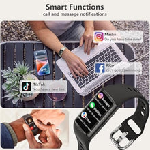 Load image into Gallery viewer, FITVII FINO 2 Slim Fitness Tracker, Smart Watch with Blood Oxygen, Sleep Monitor, 24/7 Heart Rate &amp; Blood Pressure, IP68 Waterproof Health Activity Trackers with Calories Step Counter for Women Men, Black_3749
