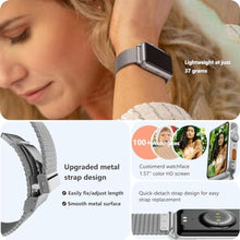 Load image into Gallery viewer, FITVII Fitness Tracker, Smart Watch (Answer/Make Calls) with 24/7 Blood Pressure Heart Rate Monitor, Blood Oxygen Sleep Tracking Fitness Watch, Waterproof Step Calorie Activity Tracker (Grey), Silver_1936
